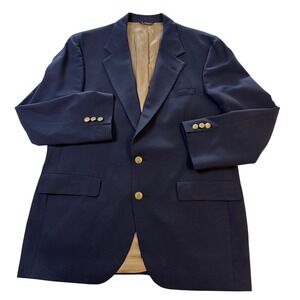 Bill Blass Dayton Hudson Mens Navy Blazer Gold Button Sport Coat Size 42R